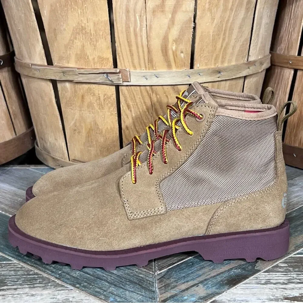 Sorel Caribou OTM Buff Madder Brown Suede Waterproof Chukka Boot Mens Size 8